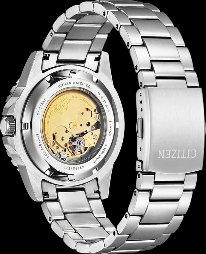 Attache bracelet Citizen NJ0129-87X en acier inoxydable brossé, maillons H, fermoir déployant double sécurité