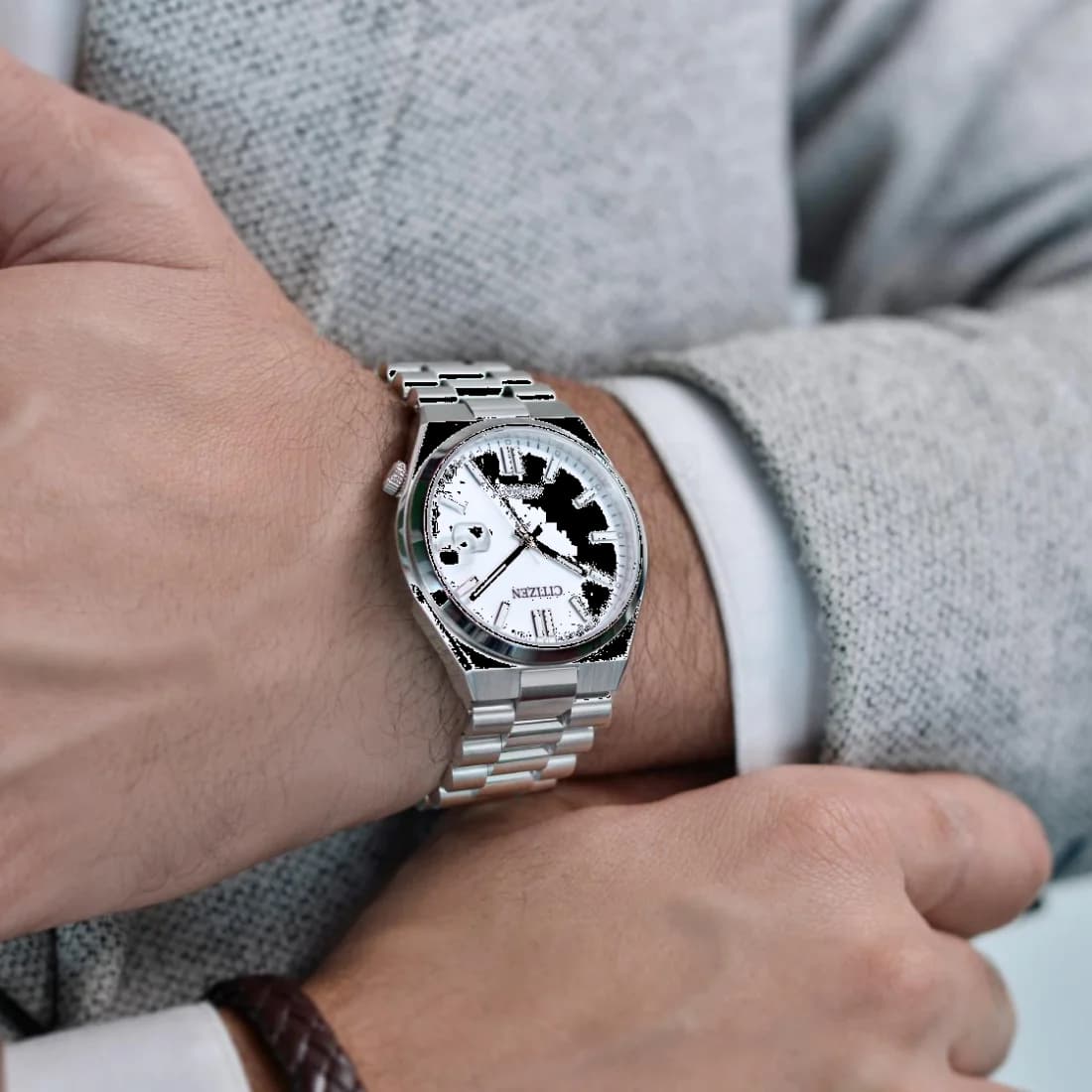 Montre Citizen NJ0150-81A Automatique Homme - Cadran Blanc et Bracelet Acier vue 4