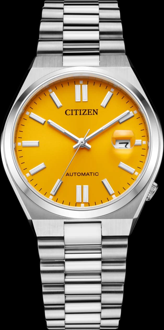 Citizen Tsuyosa NJ0150-81Z - Montre automatique homme cadran orange et bracelet acier