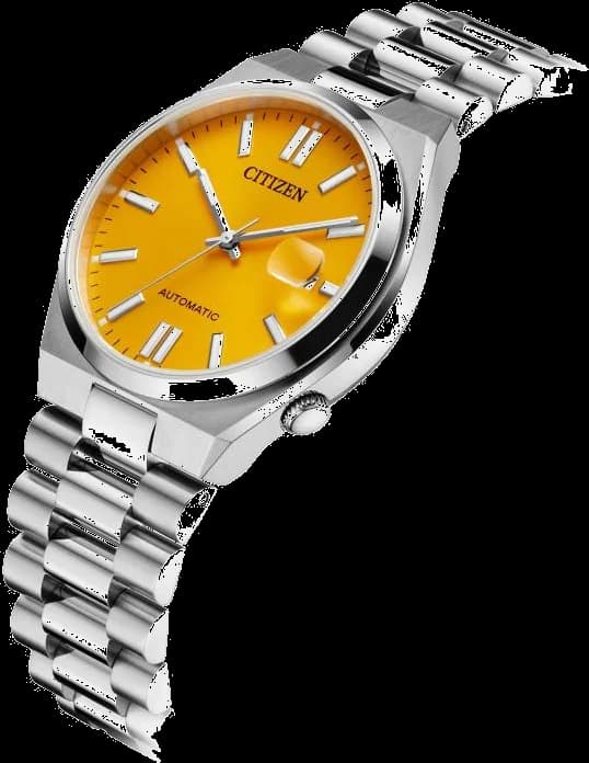 Citizen Tsuyosa NJ0150-81Z - Montre automatique homme cadran orange et bracelet acier vue 2