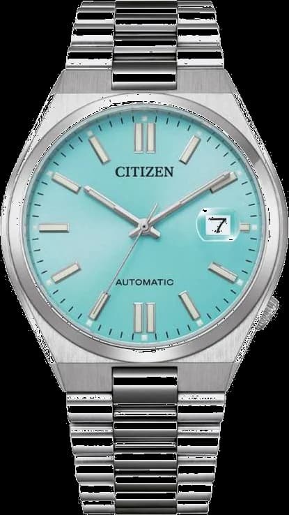 Montre Citizen Automatique NJ0151-88M pour Homme, Cadran Bleu Turquoise et Bracelet Acier