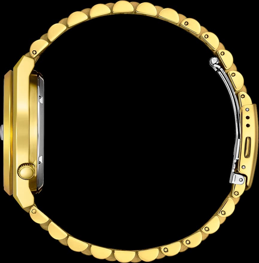 Attache bracelet Citizen NJ0152-51X en acier inoxydable à maillons trois rangées, fermoir déployant double bouton-poussoir robuste