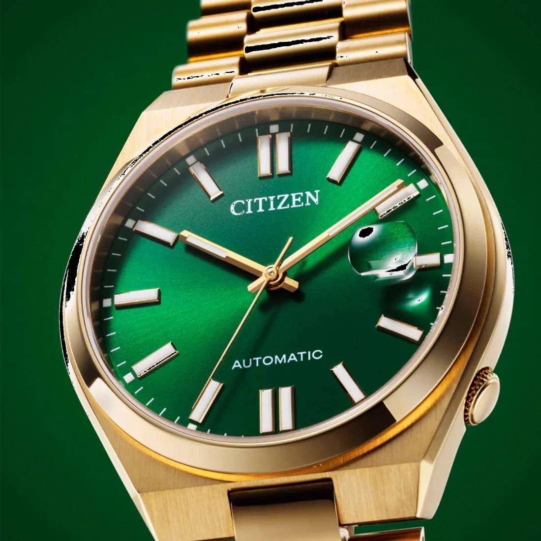 Lunette boîtier Citizen NJ0152-51X en acier inoxydable 40 mm, lunette lisse polie, verre saphir bombé et couronne cannelée