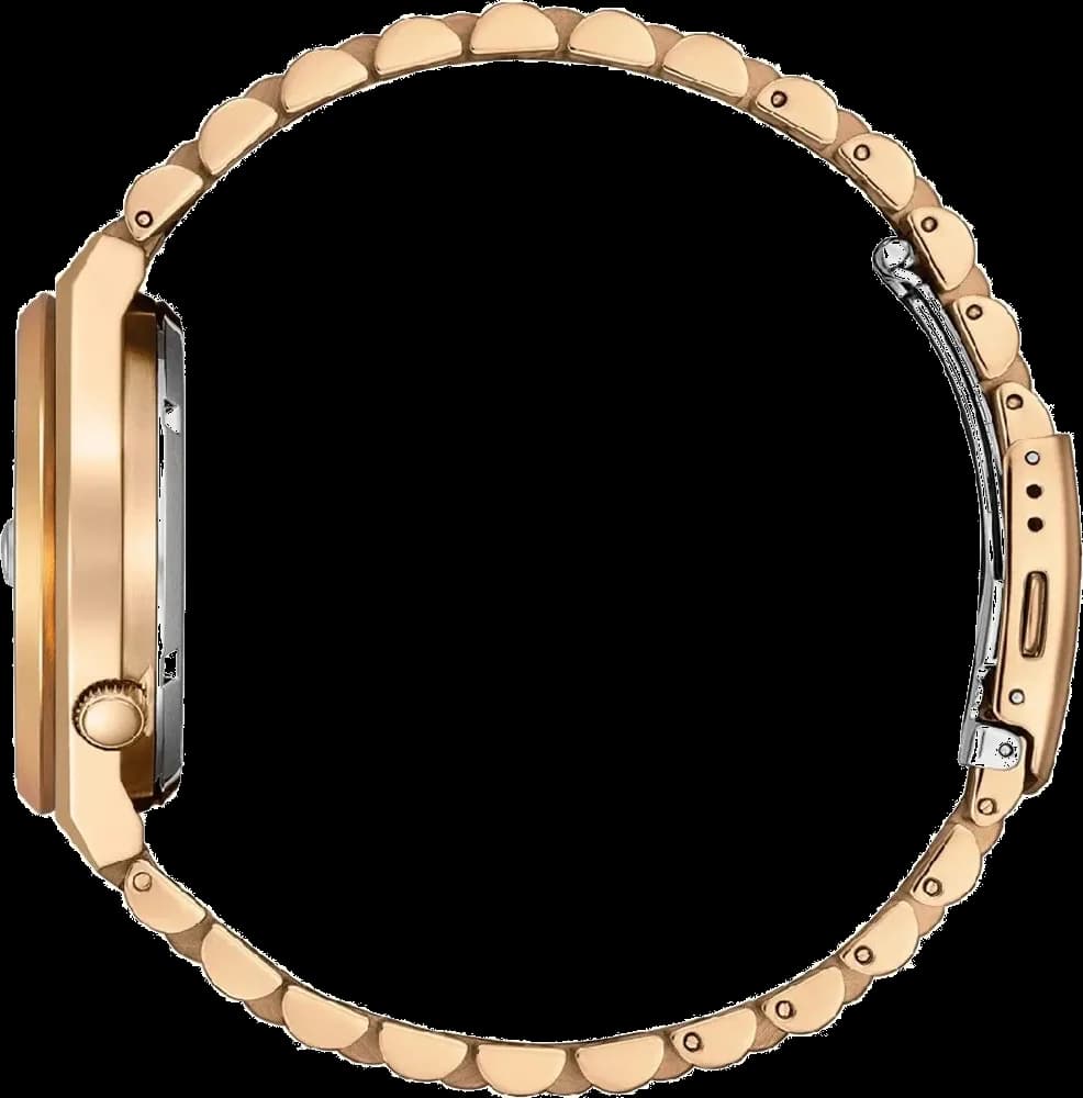 Attache bracelet Citizen NJ0153-82X en acier inoxydable plaqué or rose, triple fermoir déployant ajustable, maillons satinés