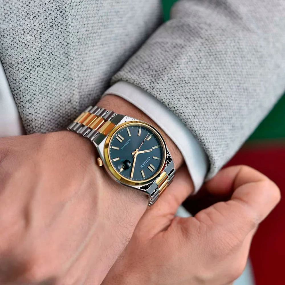 Montre Citizen Tsuyosa Automatique NJ0154-80H - Cadran Gris, Bicolore Acier/Or Rose - Unisexe vue 4