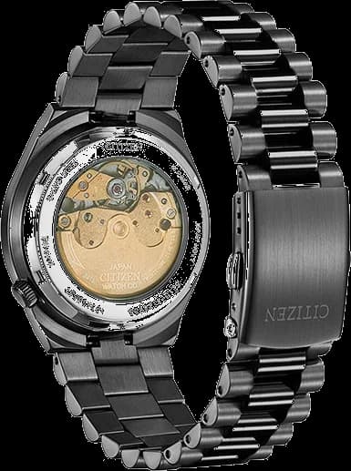 Visage cadran Citizen NJ0155-87E motif camouflage mat, index bâton polis et aiguilles dauphine luminescentes