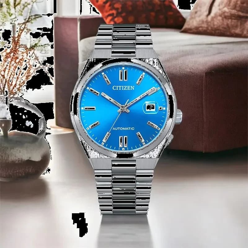 Lunette boîtier Citizen NJ0158-89L en acier inoxydable, lunette lisse polie, fond vissé, étanchéité 50 mètres