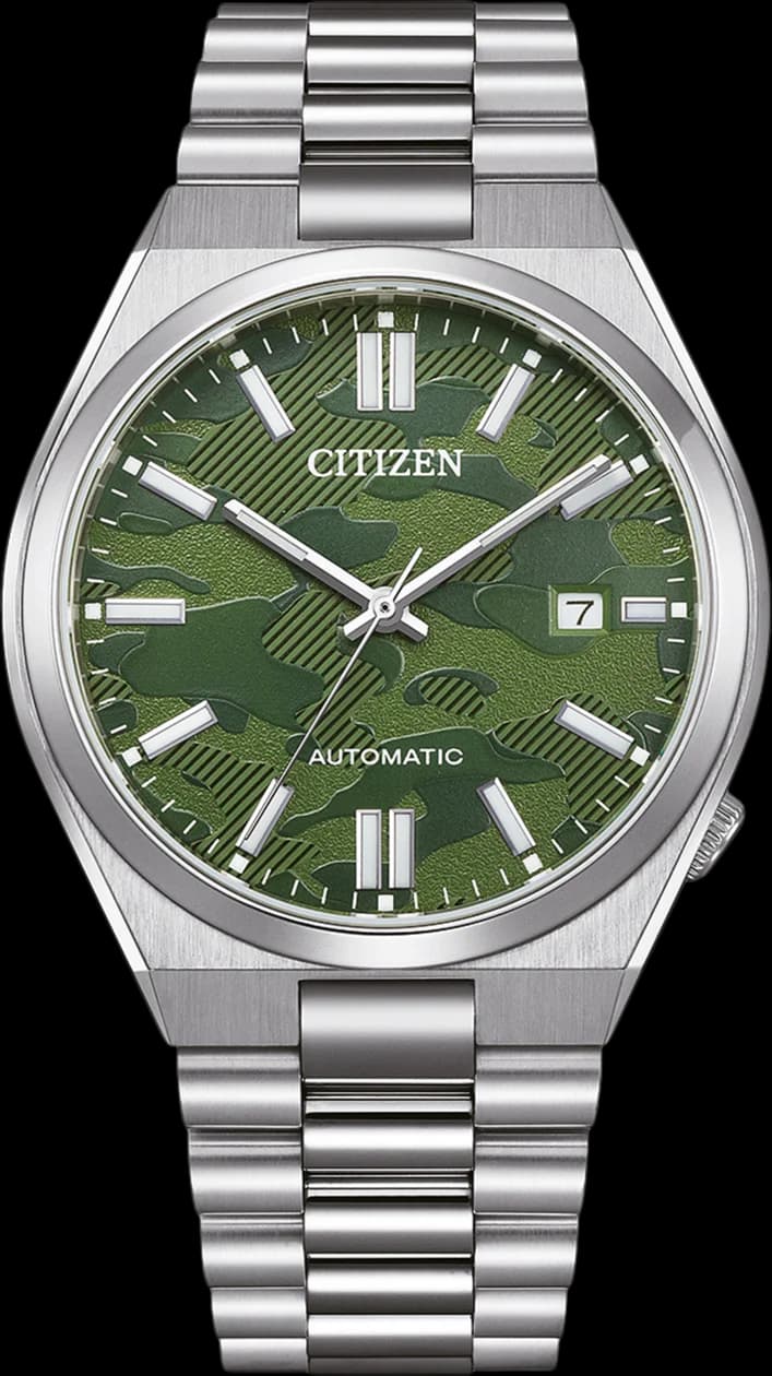 Montre Citizen NJ0159-86X Automatique Homme - Cadran Vert Camouflage, Bracelet Acier