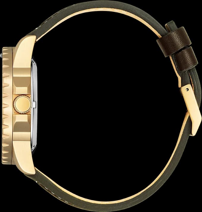 Attache bracelet Citizen NJ0173-18X en cuir marron cousu main avec boucle ardillon acier