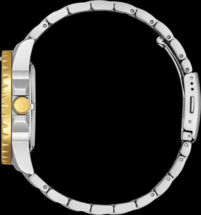 Lunette boîtier Citizen NJ0174-82L en acier bicolore 40 mm, lunette fixe polie, verre minéral, couronne vissée, étanche 100 m