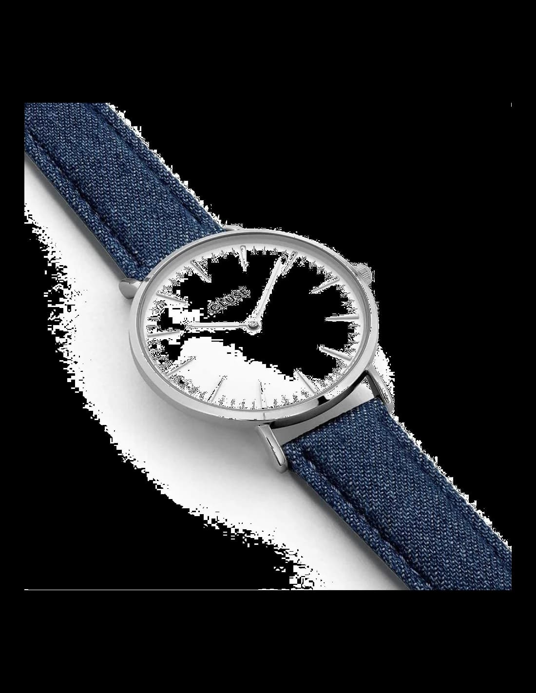 Montre Femme Cluse La Bohème CL18229 - Cadran Blanc, Bracelet Cuir Bleu vue 2