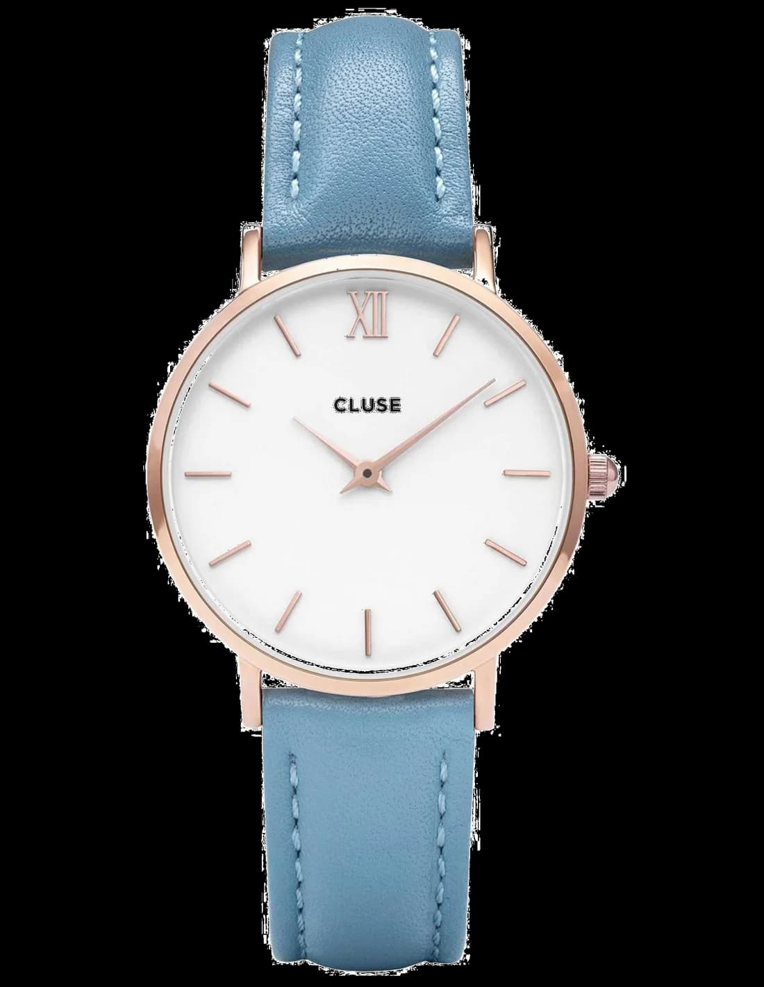 Garde-temps Cluse CL30046 avec cadran blanc minimaliste et aiguilles dorées fines