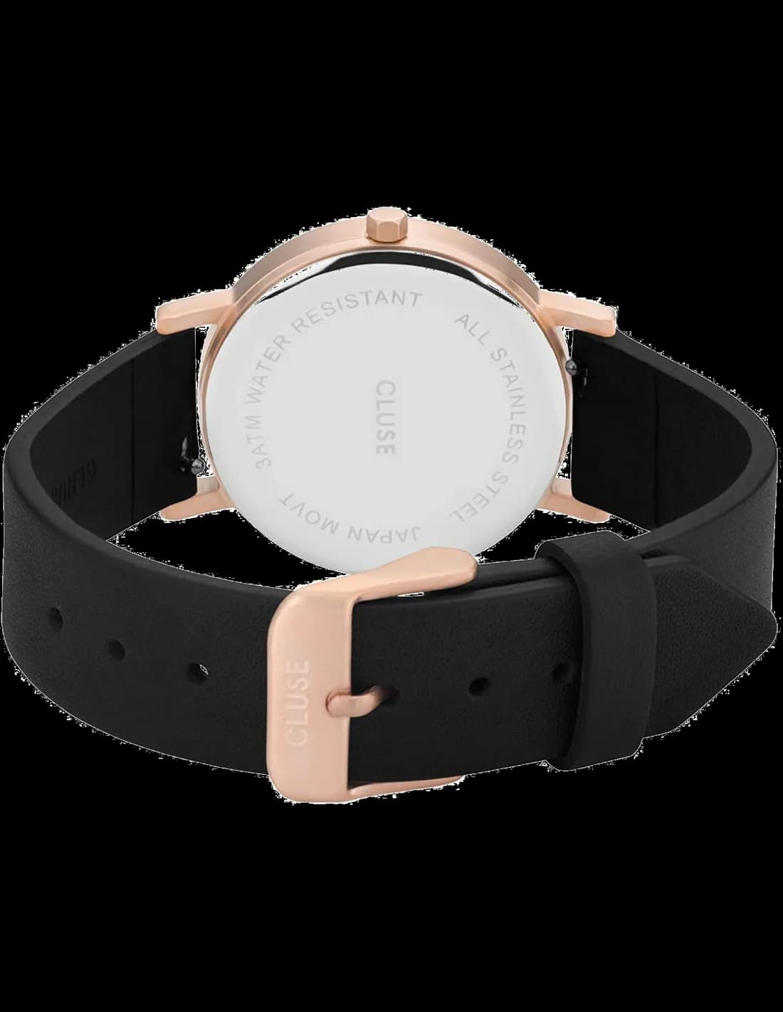 Montre Femme Cluse La Roche CL40104 - Boîtier Or Rose, Cadran Marbre Noir, Bracelet Cuir vue 3