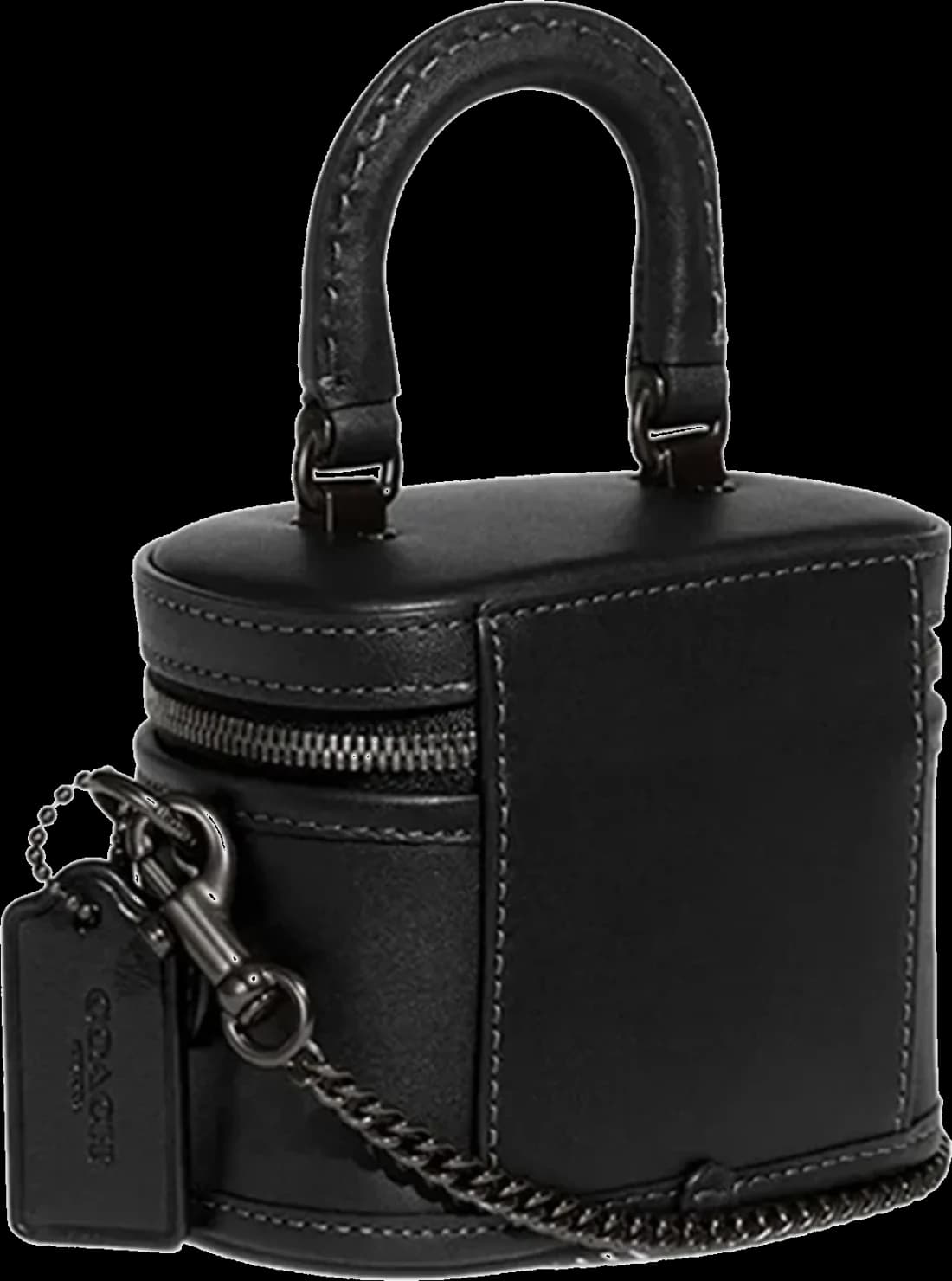 Sac à bandoulière Coach CE769-BLACK en cuir de veau noir vue 4