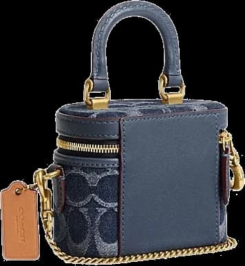 Sac bandoulière Coach Trail 12 en toile signature bleu denim vue 3