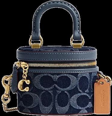 Sac bandoulière Coach Trail 12 en toile signature bleu denim vue 4