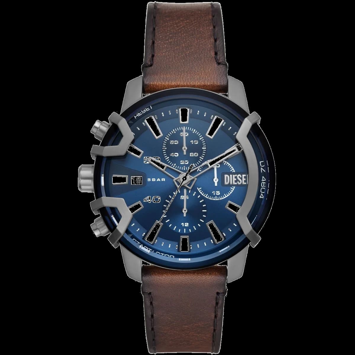 Montre Homme Diesel Griffed Mini DZ4604 bracelet cuir marron