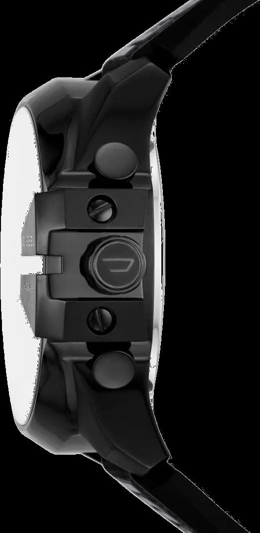 Attache bracelet Diesel DZ4593 en nylon noir texturé et silicone, fermoir boucle ardillon gravé logo Diesel