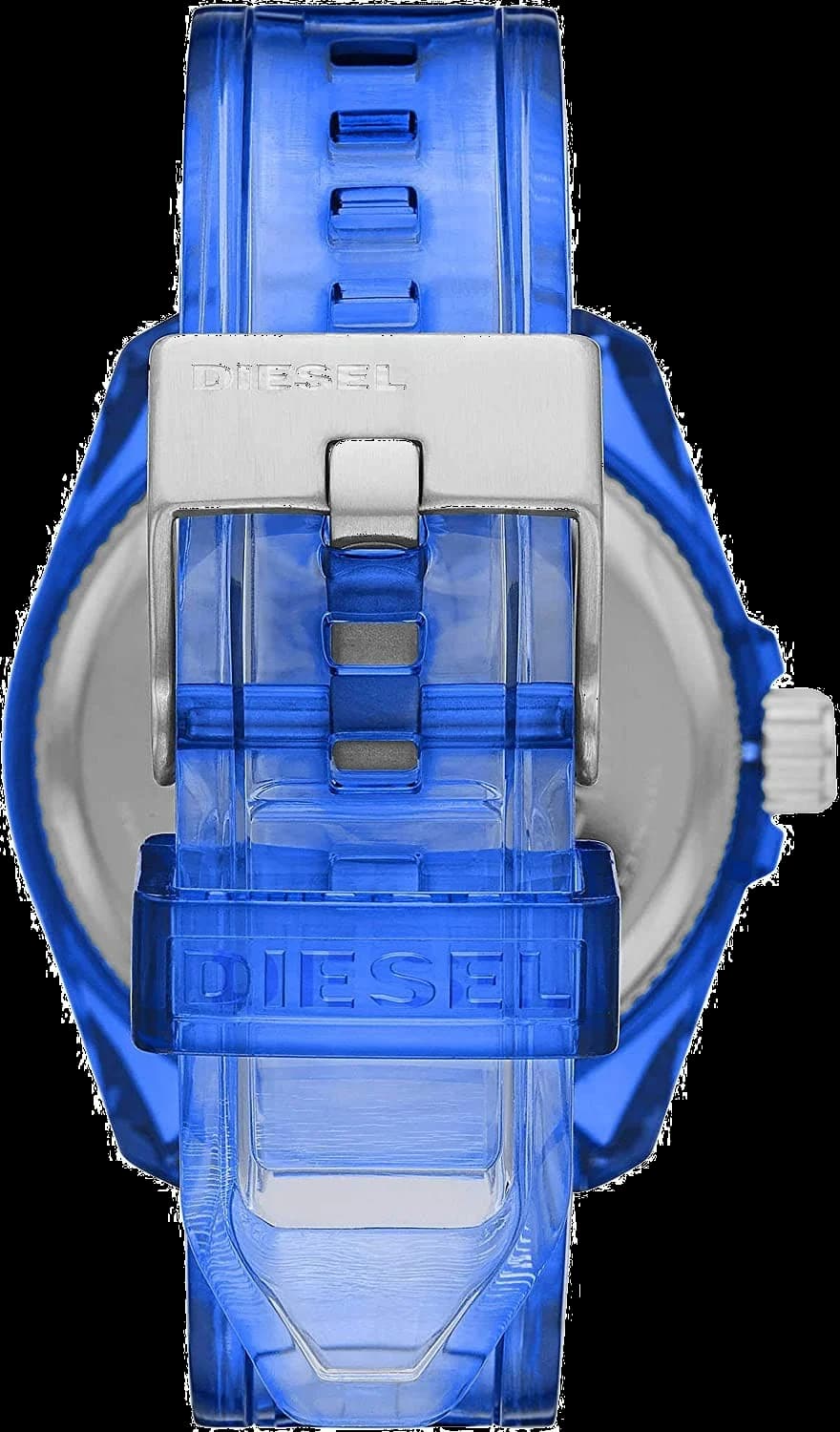 Visage cadran Diesel DZ1927 dévoilant des index bâtons appliqués, aiguilles squelette et guichet date à 3h