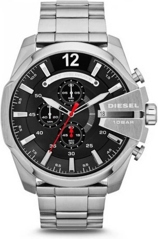 Montre Diesel Mega Chief DZ4308 Homme en Acier Inoxydable Argenté