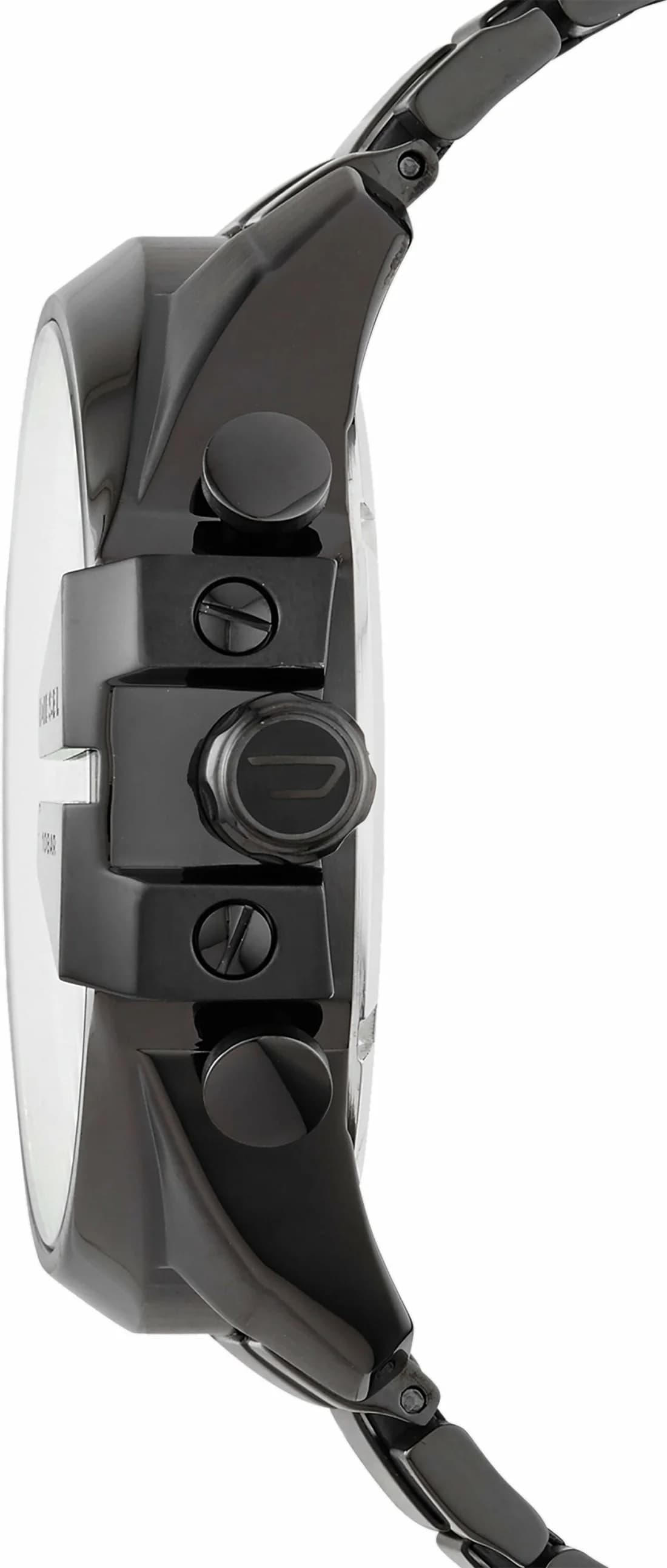 Montre Diesel Mega Chief DZ4318 pour Homme, Boîtier Acier Noir 51mm, Verre Iridescent vue 3