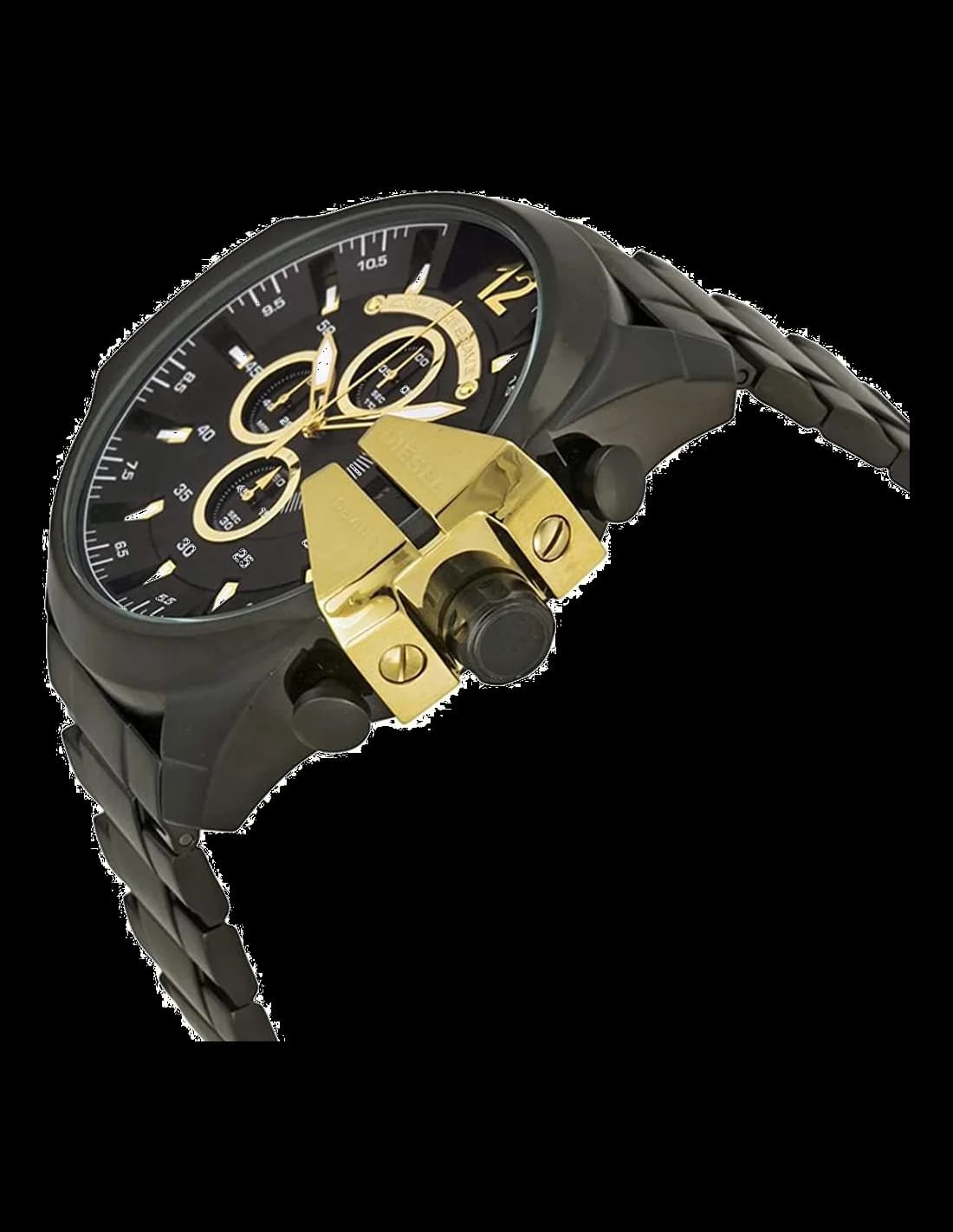 Montre Diesel Mega Chief DZ4338 pour Homme, Boîtier et Bracelet Acier Noir vue 2