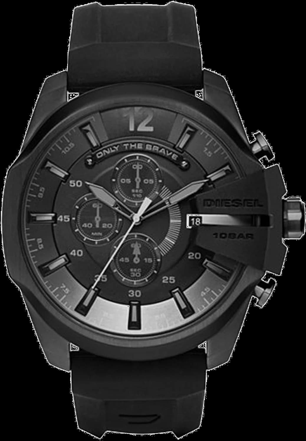 Montre Diesel Mega Chief DZ4378 pour Homme, Boîtier et Bracelet Noir