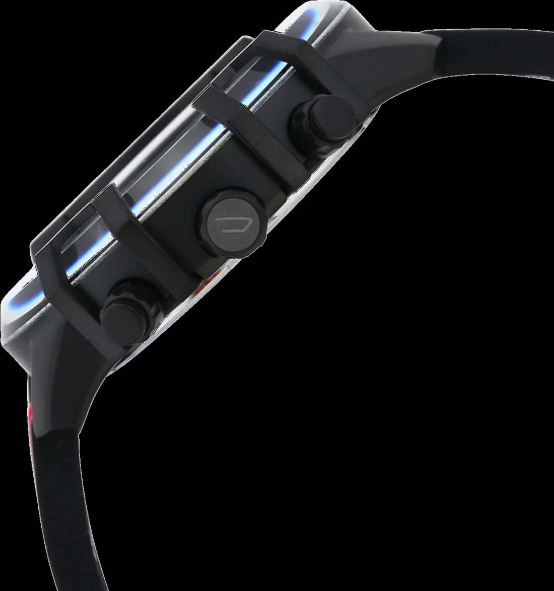 Montre Diesel DZ4530 Griffed pour Homme - Cadran Noir, Bracelet Silicone Rouge vue 2