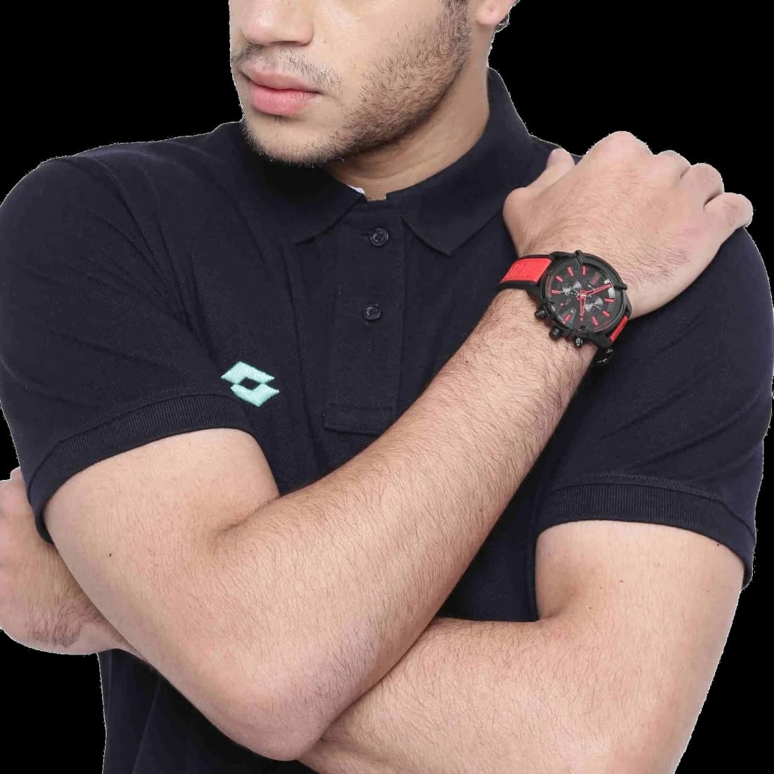 Montre Diesel DZ4530 Griffed pour Homme - Cadran Noir, Bracelet Silicone Rouge vue 4