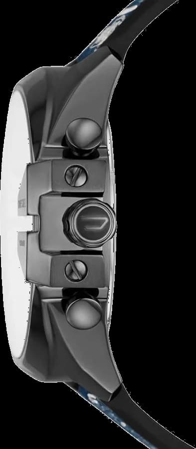 Visage cadran Diesel DZ4541 affiche chronographe avec compteurs 30 minutes et 1/10e seconde, aiguilles luminescentes et date à 4h30
