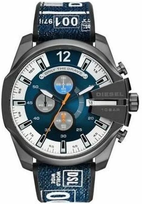 Attache bracelet Diesel DZ4594 : cuir rouge cousu main, boucle ardillon en acier brossé, signature Diesel gravée