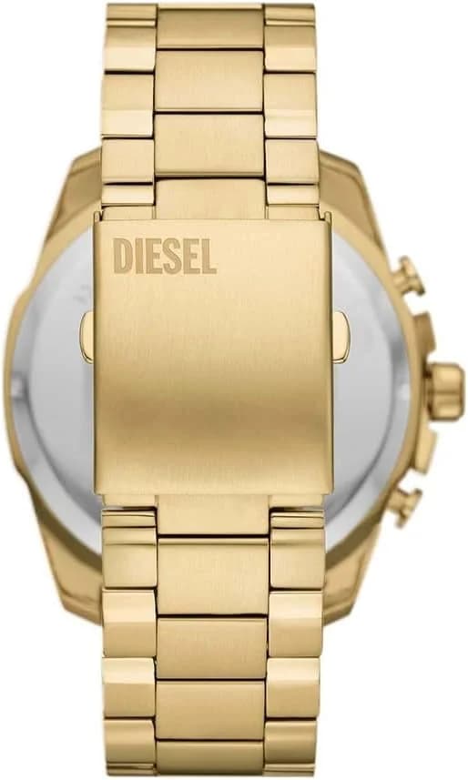 Attache bracelet Diesel DZ4595 en acier inoxydable brossé à maillons larges, fermoir déployant double sécurité