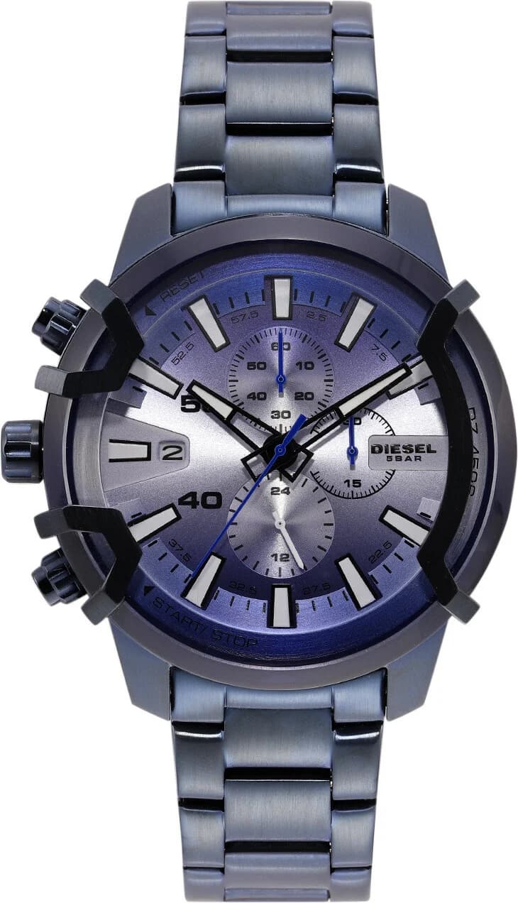 Attache bracelet Diesel DZ4596 avec bracelet acier inoxydable brossé, fermoir déployant double sécurité