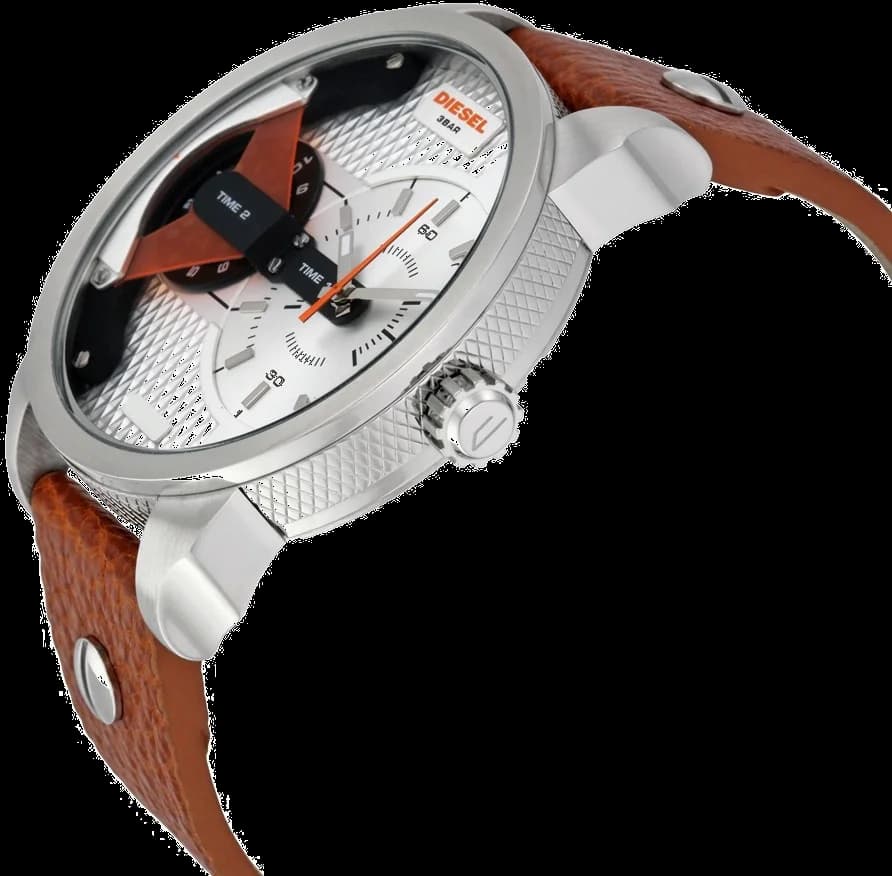 Visage cadran Diesel DZ7309 affiche sous-cadrans chronographe et date à 4h30 aiguilles luminescentes