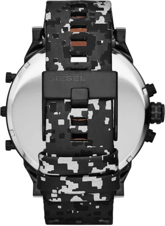 Montre Diesel Mr Daddy 2.0 DZ7311 pour Homme, Cadran 57mm Noir, Bracelet Cuir Camouflage Noir et Gris vue 2