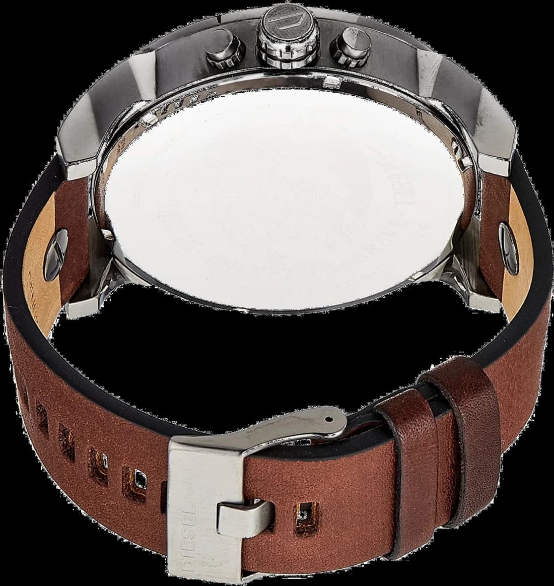 Montre Diesel Mr Daddy 2.0 DZ7314 pour Homme - Cadran Bleu Multifonctions, Bracelet Cuir Marron vue 3