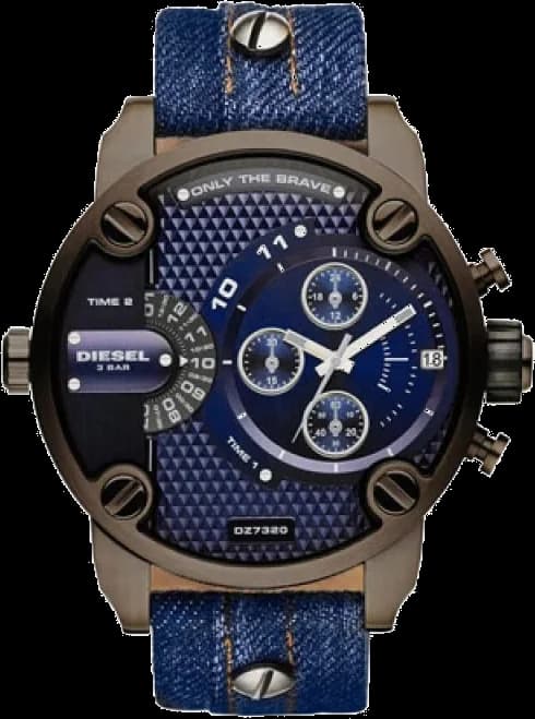 Garde-temps Diesel DZ7320 avec cadran marron soleillé, aiguilles bâtons et index appliques, style robuste