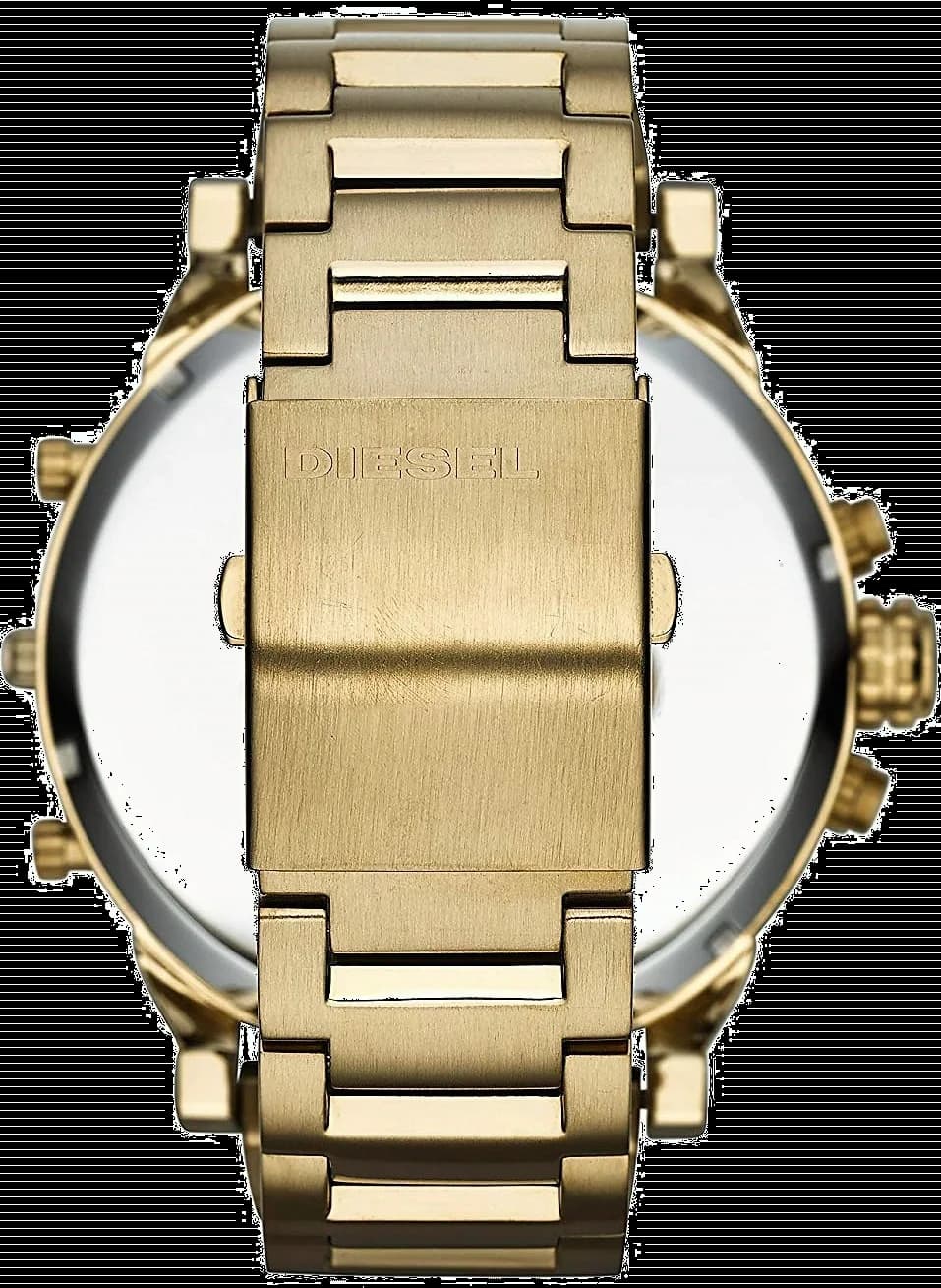 Attache bracelet Diesel DZ7333 en cuir noir à surpiqûres contrastées avec fermoir déployant gravé