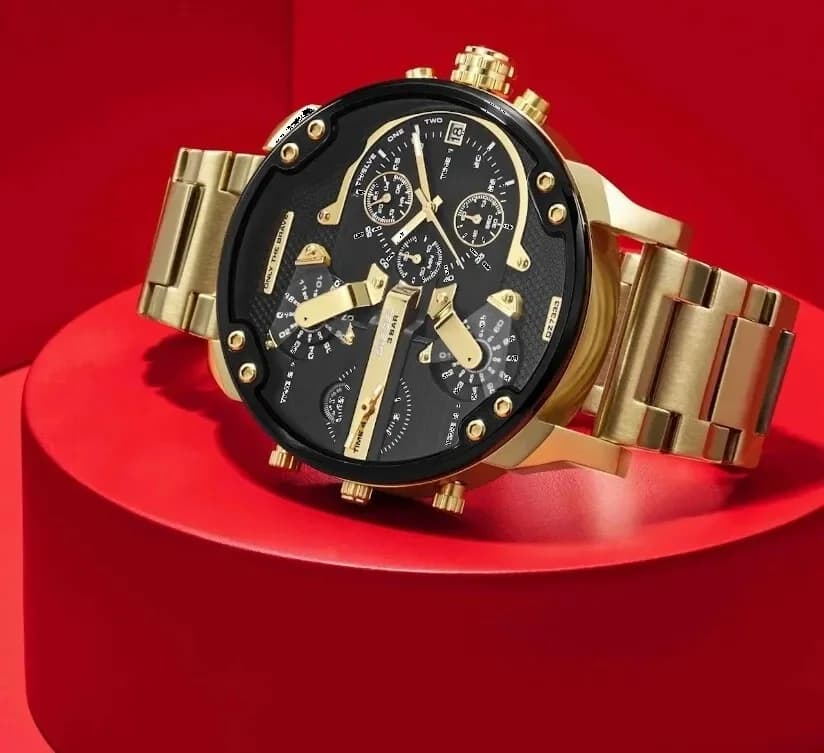 Montre Diesel Mr Daddy 2.0 Homme DZ7333 - Boîtier Or, Cadran Noir Multifonctions, 57mm vue 5