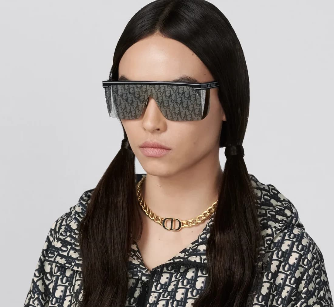 Lunettes de soleil Dior DIORCLUB M1U - Masque unisexe en acétate motif Oblique vue 4