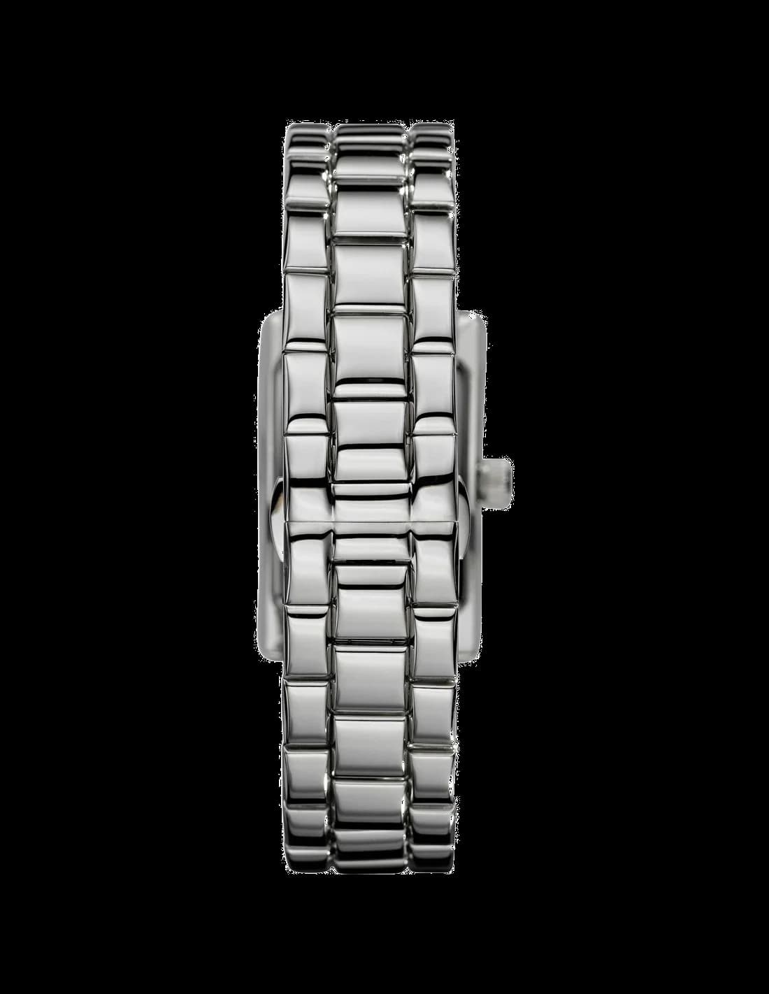 Montre Femme Emporio Armani AR0146 Cadran Rectangulaire Argenté Acier vue 3