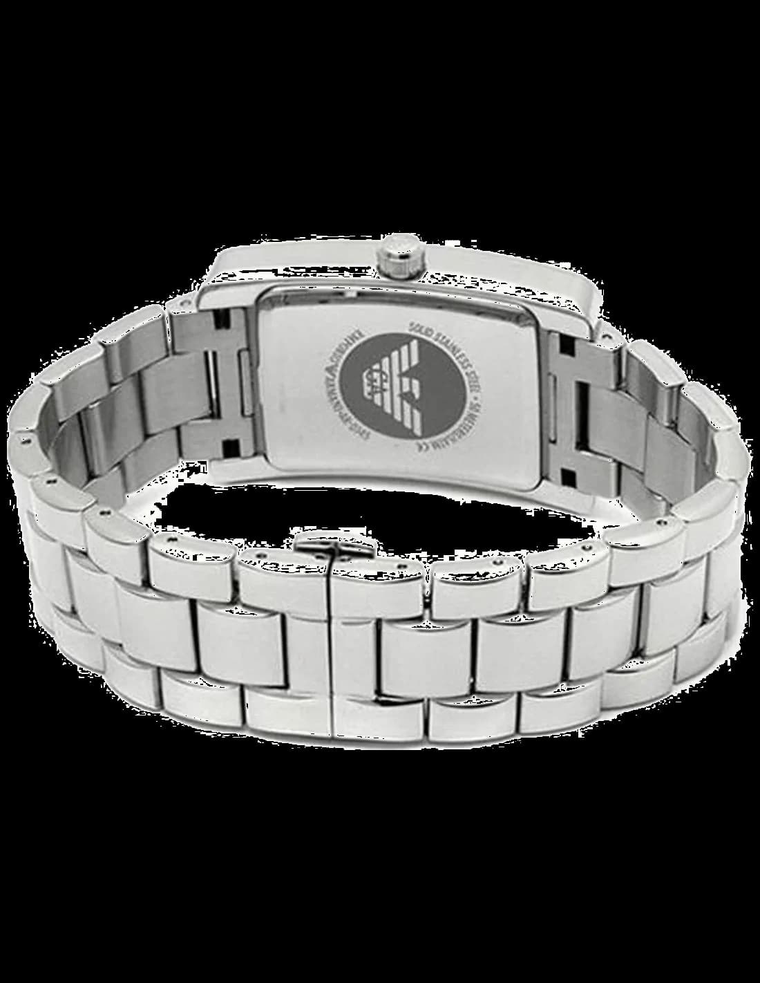 Montre Femme Emporio Armani AR0146 Cadran Rectangulaire Argenté Acier vue 4
