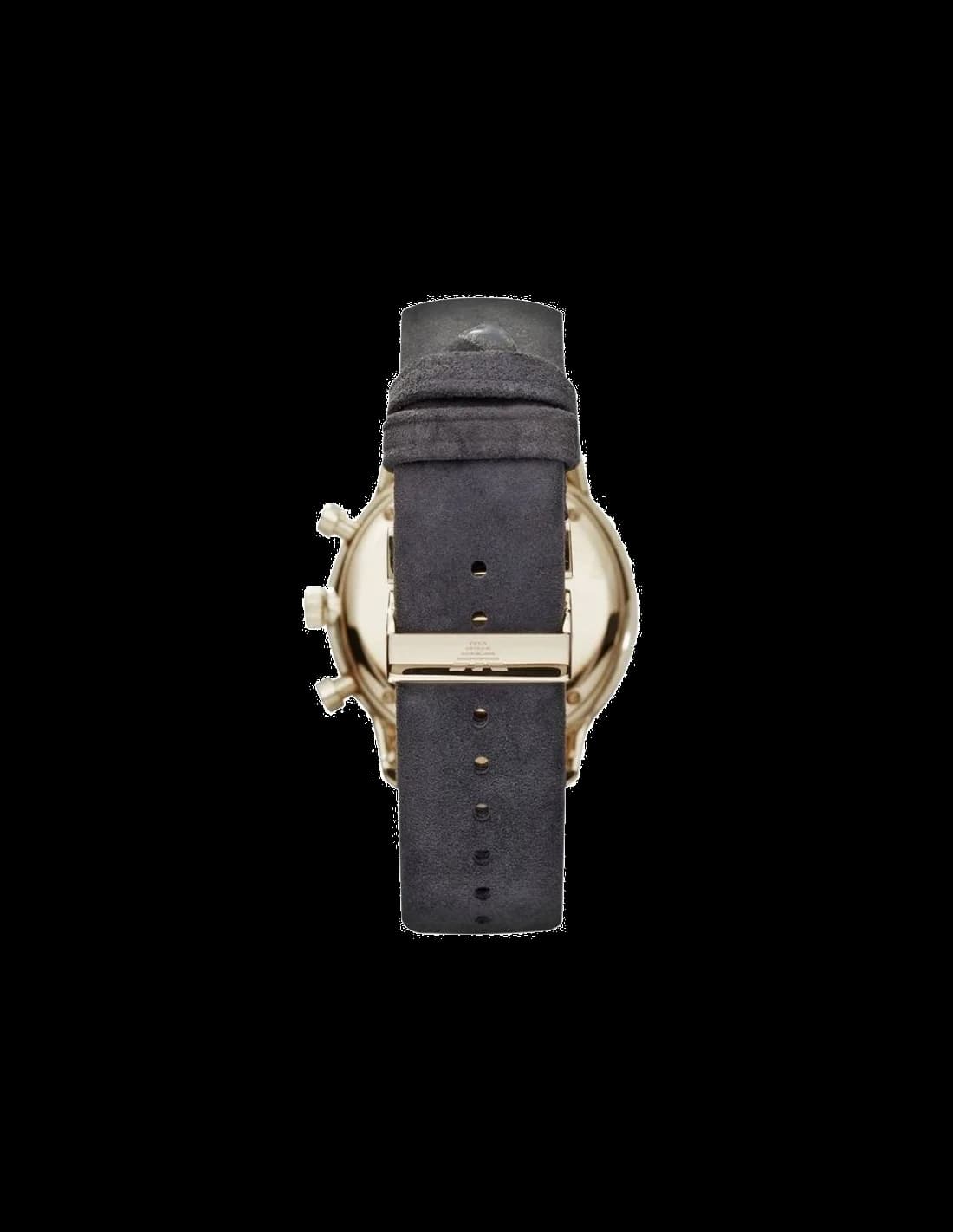 Visage cadran Emporio Armani AR0386 affichant deux sous-compteurs chronographe, aiguilles facettées et guichet date à 3h