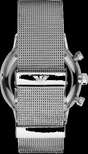 Attache bracelet Emporio Armani AR0390 fermoir papillon déployant pour la maille milanaise en acier inoxydable brossé