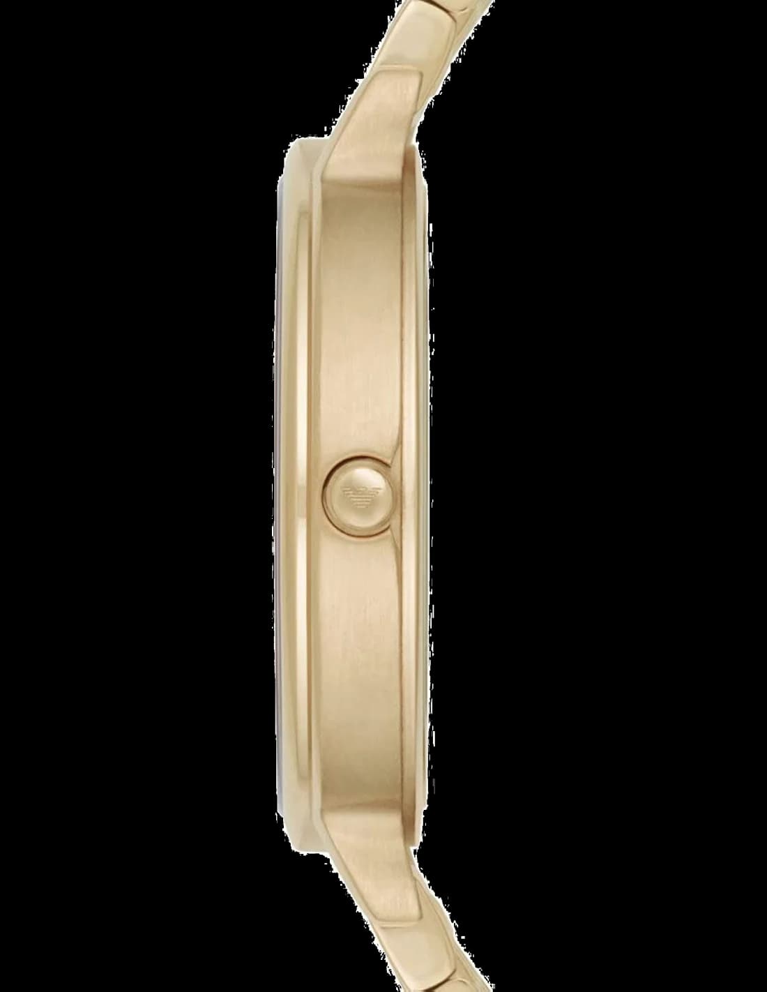 Visage cadran Emporio Armani AR11007 en nacre naturelle avec aiguilles dauphine dorées et index appliques bâton pour une lisibilité précise