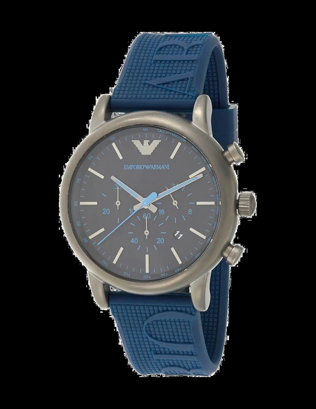 Montre Homme Emporio Armani Luigi AR11023 Cadran Noir Bracelet Bleu