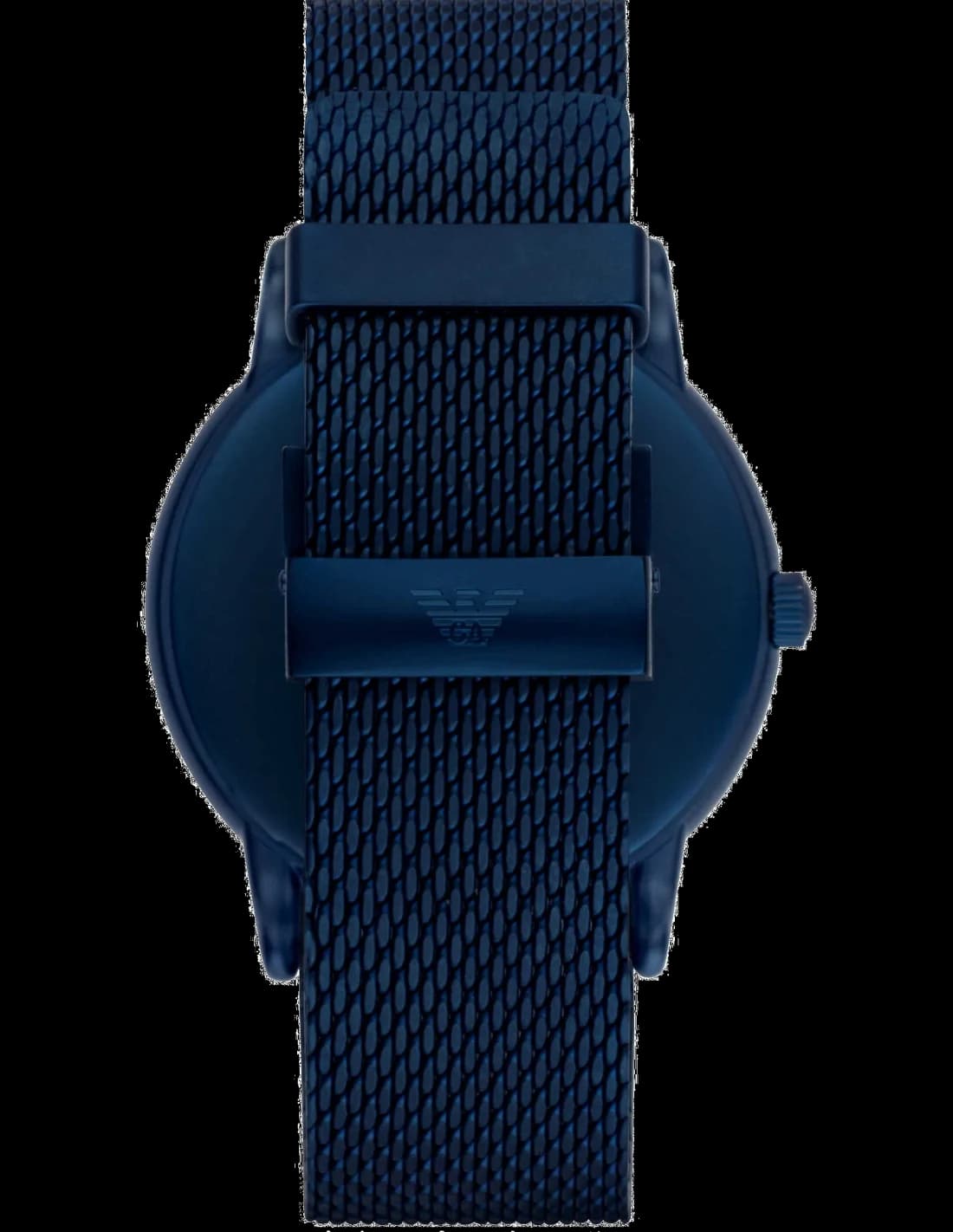 Visage cadran Emporio Armani AR11025 détail des index bâton argentés et aiguilles dauphine, guichet date à 3h, mouvement quartz japonais