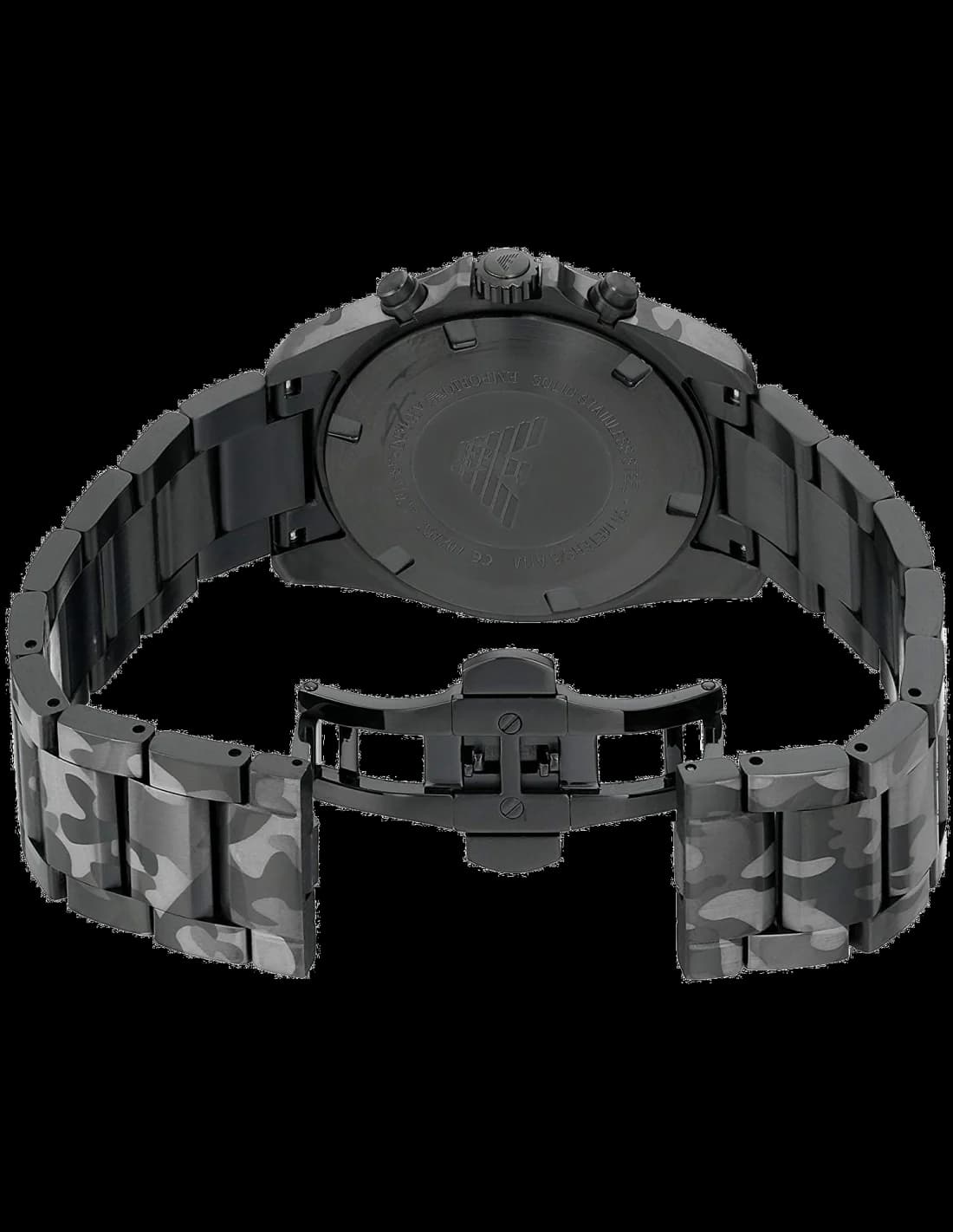 Attache bracelet Emporio Armani AR11027 en cuir vert avec surpiqûres contrastantes, fermoir boucle ardillon signé Emporio Armani
