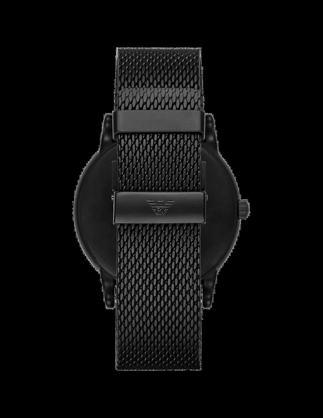 Visage cadran Emporio Armani AR11046 dévoile index appliqués polis, guichet date à 3h et aiguilles luminescentes