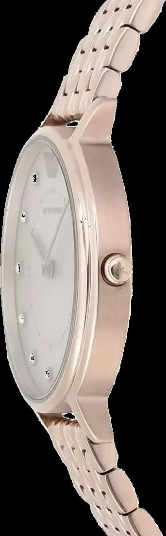 Visage cadran Emporio Armani AR11062 avec index bâtons et aiguilles dorés pour lisibilité élégante